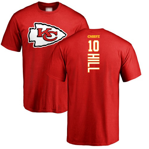 Men Kansas City Chiefs #10 Hill Tyreek Red Backer T-Shirt->nfl t-shirts->Sports Accessory